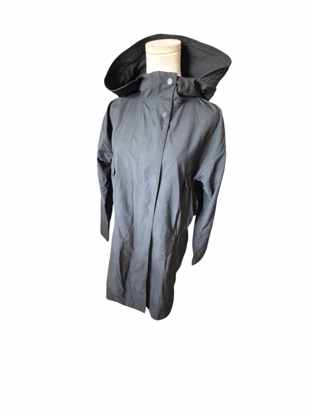 Everlane Women’s Anorak Black Hooded Raincoat Sz Small